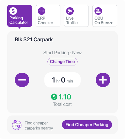 Parking Calculator for nearest, cheapest carpark or parking lots